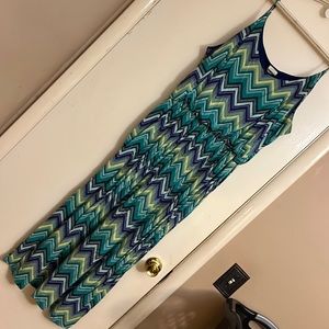 GUC BELLE DU JOUR Spaghetti strap maxi chevron sundress with elastic waist-3X